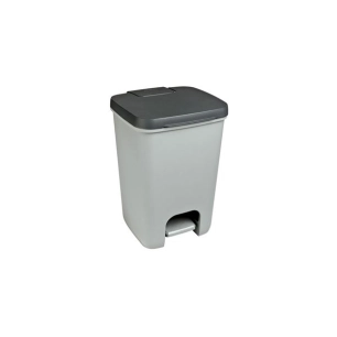 poubelle à pédale 20 l 30 x 29 x h43 cm gris-antracite - essentials - curver