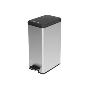 seau à pédale slim bin 40 l. 25 x 42 x h61 cm argent - deco bin - curver