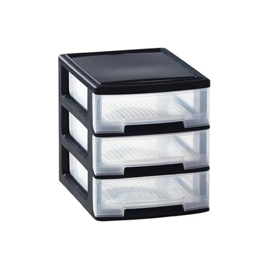 tour de rangement à tiroirs a4. 3 x 5 l 35 x 2635 x 31.3 cm noir - babel - curver