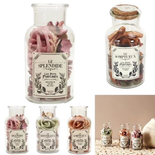 pot pourri parfumé bocal déco h12.5cm m18 - home deco factory