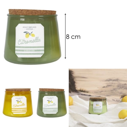bougie citronnelle pot bain de soleil h8cm m12 - home deco factory