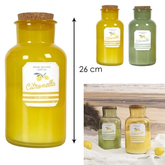 bougie citronnelle fiole bain de soleil h26cm m4 - home deco factory