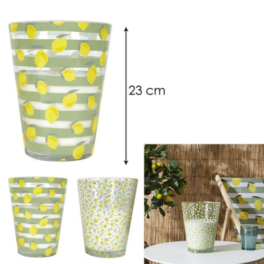 bougie citronnelle vase bain de soleil h23cm m2 - home deco factory