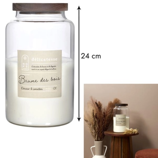 bougie parfumée pot top acacia softness h24cm m2 - home deco factory