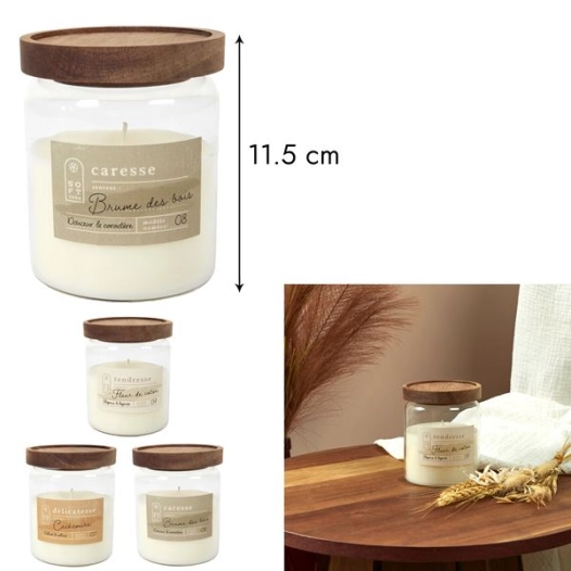 bougie parfumée pot top acacia softness h11.5cmm12 - home deco factory