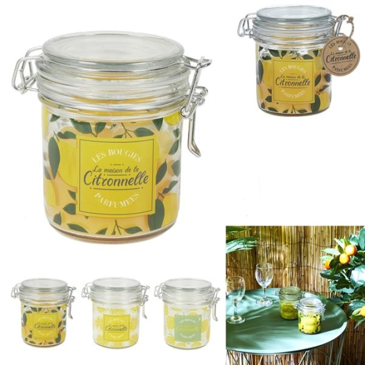 bougie parfumée citronnelle bocal a clip h11cm m12 - home deco factory
