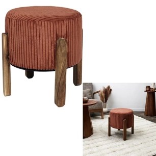 tabouret côtelé scott terracotta m2 - home deco factory