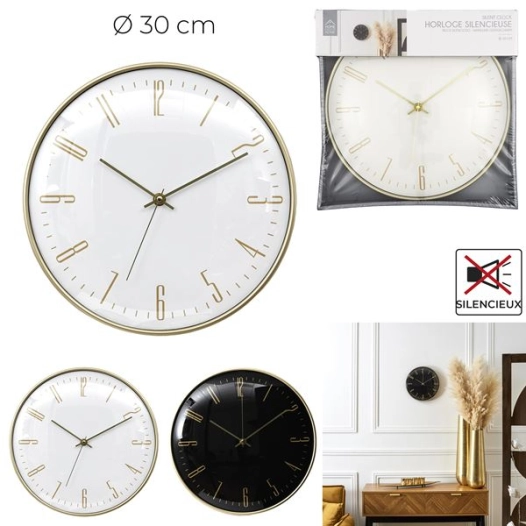 horloge silencieuse luce d30.2cm m8 - home deco factory