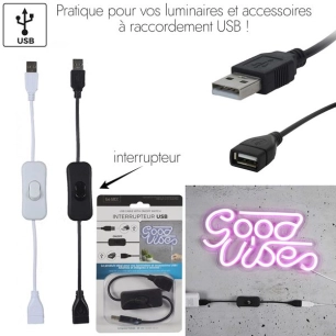 cable usb male femelle avec interrupteur m24 - be mix