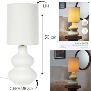 lampe céramique creme h50cm m4 - home deco factory