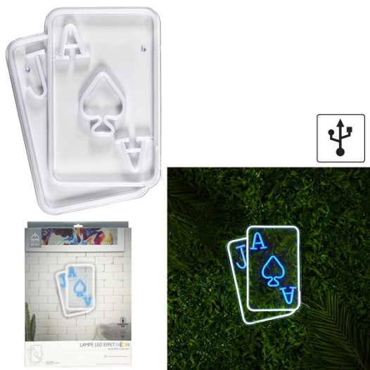 lampe led effet néon cartes usb m8 - home deco factory