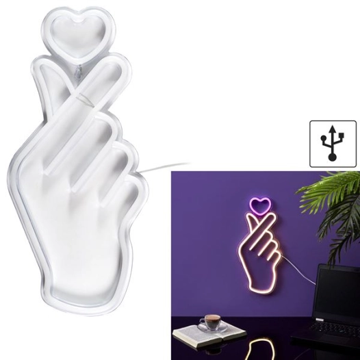 lampe led effet néon signe cœur usb m8 - home deco factory