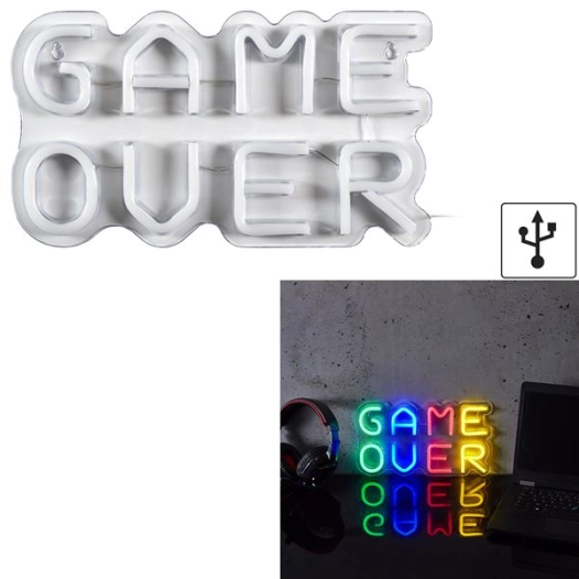lampe led effet néon game over usb m8 - home deco factory