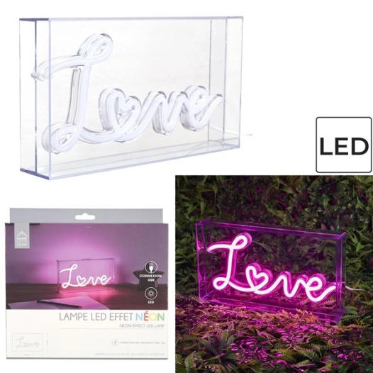 lampe acrylique led effet néon love m12 - home deco factory