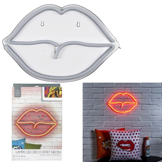 lampe led effet néon bouche usb m4 - home deco factory