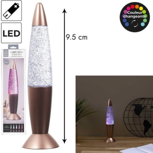 lampe déco à paillettes h9.5cm m8 - home deco factory