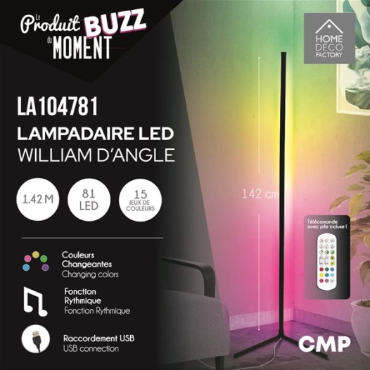 lampe tube led angle 140cm m6 - home deco factory