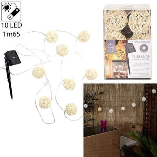guirlande solaire 165cm m12 - home deco factory