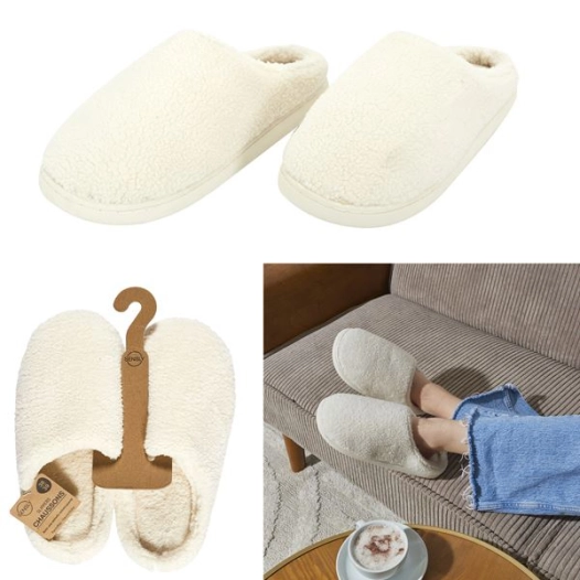 chaussons bouclette plateforme creme a2 m12 - sensly