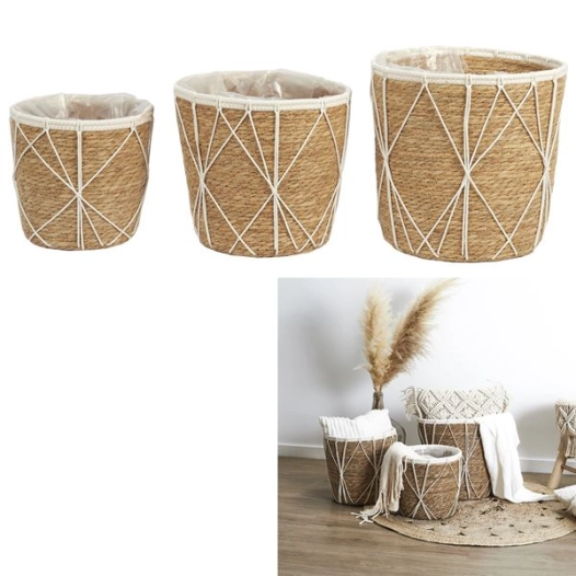 panier cache pot tresse gigogne x3 m2 - home deco factory
