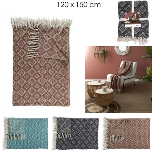 plaid à motifs 120x150cm m6 - home deco factory