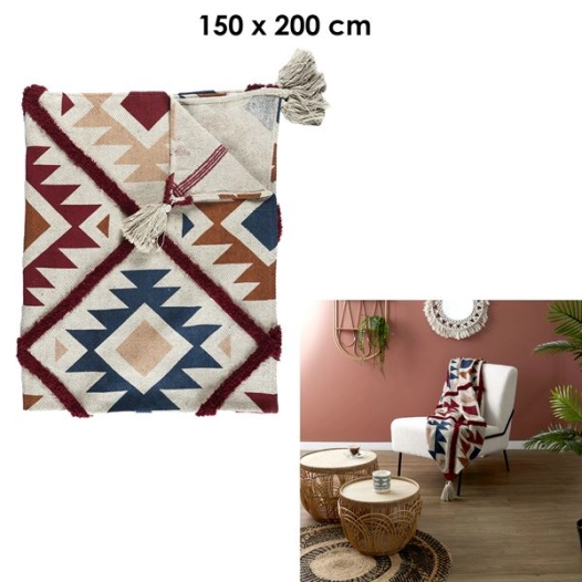 plaid tufte à motifs 150x200cm m6 - home deco factory