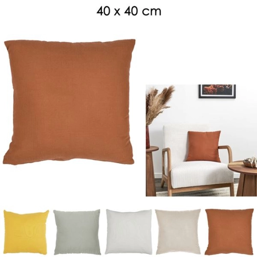 coussin dehoussable effet gaze de coton 40x40cm m6 - home deco factory