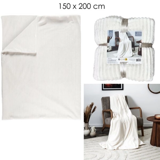 plaid grosse cotes flanelle 150x200cm a3m6 - home deco factory