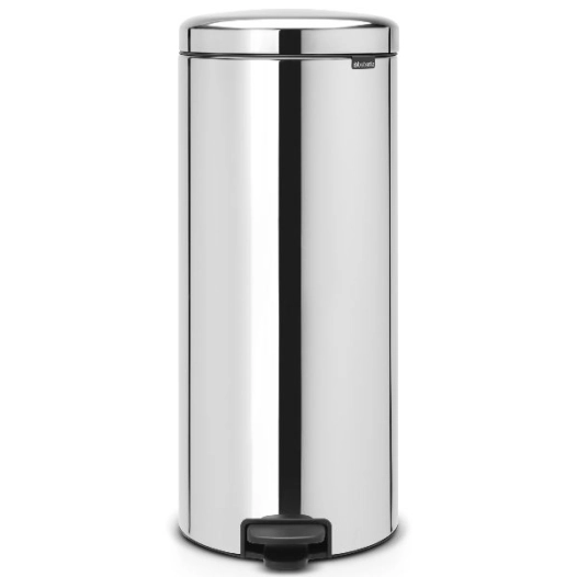 poubelle à pédale 30 l brillant steel - new icon - brabantia