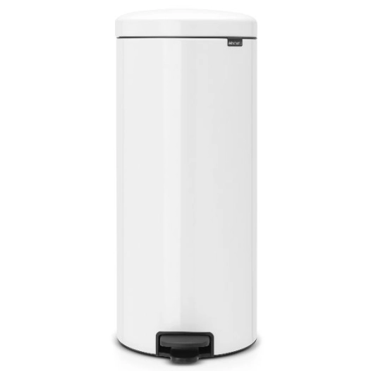 poubelle à pédale 30 l blanche - new icon - brabantia