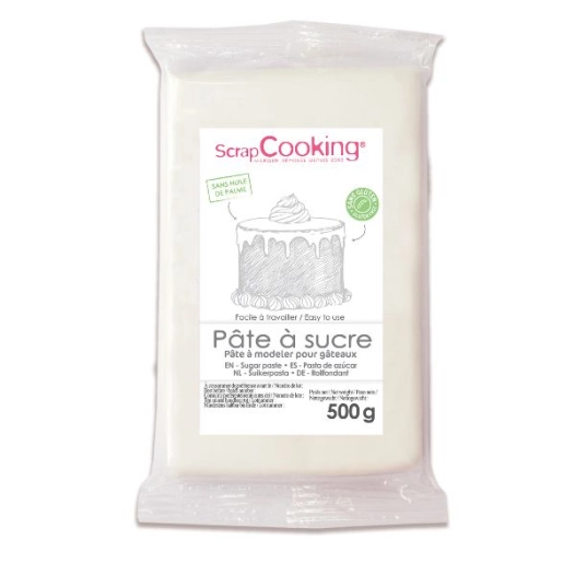 pâte à sucre arôme vanille 500 g blanche - scrapcooking