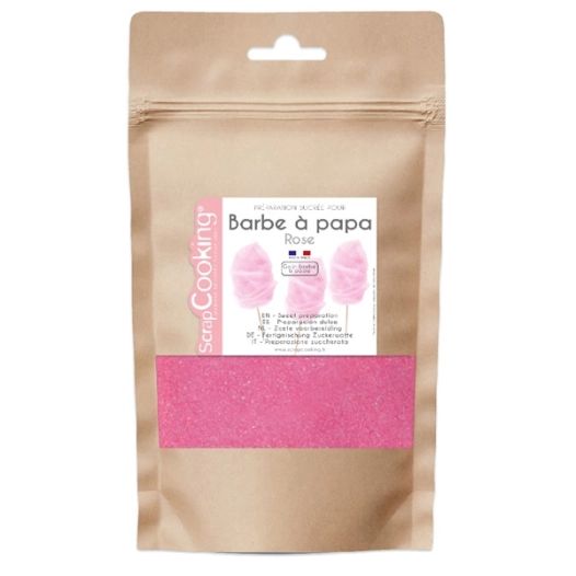 préparation sucrée barbe à papa rose 160 g - scrapcooking