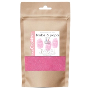 préparation sucrée barbe à papa rose 160 g - scrapcooking