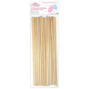 lot de 25 bâtonnets pour barbe à papa - scrapcooking