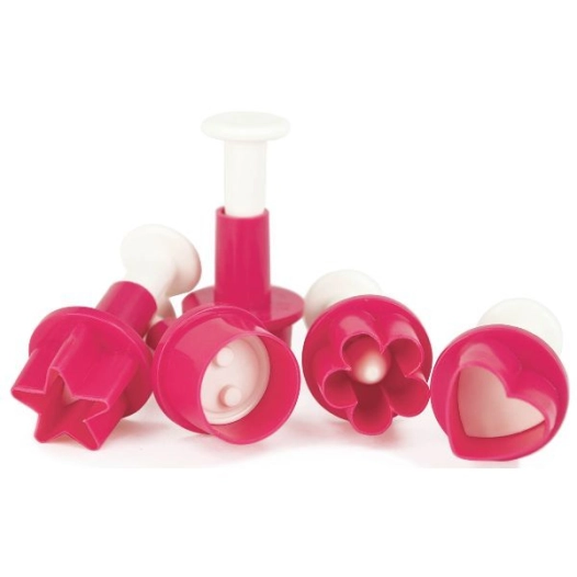 lot de 5 découpoirs-éjecteurs de pâte à sucre - scrapcooking