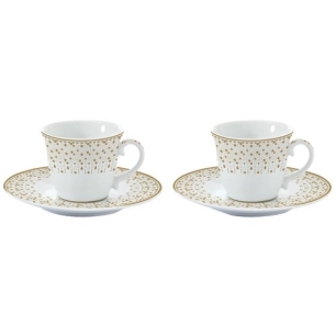 coffret 2 tasses à café 8 cl + sous-tasses - festive - easy life