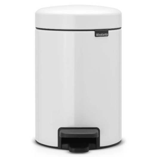 poubelle à pédale 3 l blanche - new icon - brabantia
