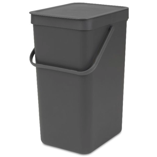 poubelle 16 l grey - sort & go - brabantia
