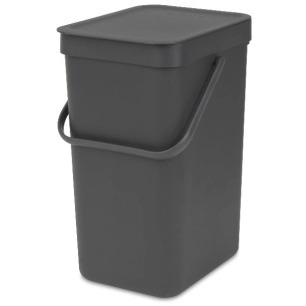 poubelle 12 l grey - sort & go - brabantia