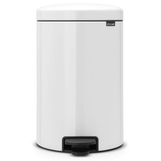 poubelle à pédale 20 l blanche - new icon - brabantia