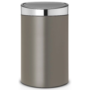 poubelle 40 l platinium - touch bin - brabantia