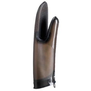 gant de cuisine silicone & coton noir fumé - mastrad