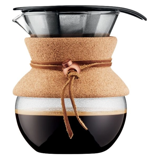 cafetière 4 tasses / 0.5 l liège & cuir - pour over - bodum