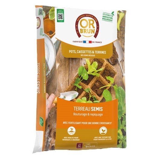 terreau semis uab 6 l / nc - or brun