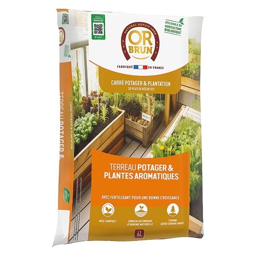 terreau plantes aromatiques et carré potager uab 6 l / nc - or brun