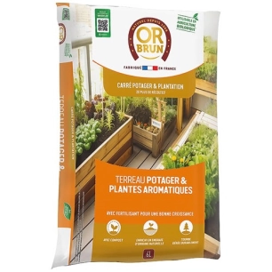 terreau plantes aromatiques et carré potager uab 6 l / nc - or brun