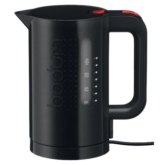 bouilloire électrique 1 l noire - bistro - 11452-01euro - bodum
