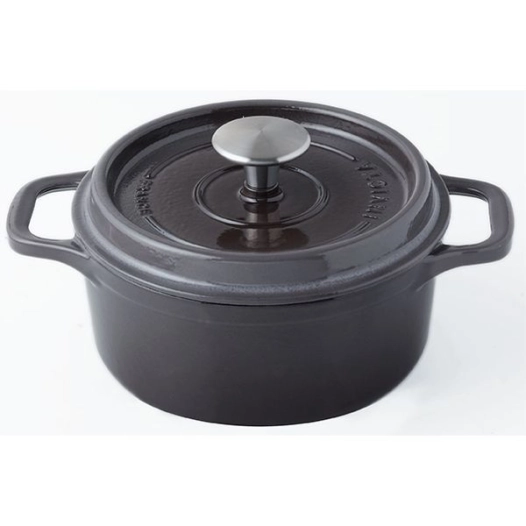 cocotte en fonte ronde 24 cm taupe - invicta