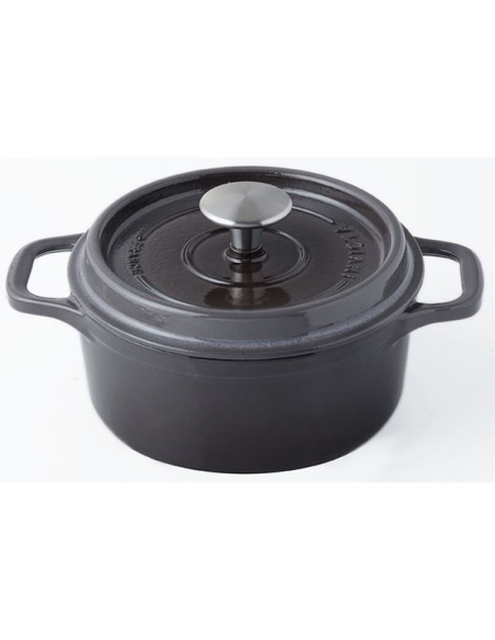 cocotte en fonte ronde 24 cm taupe - invicta