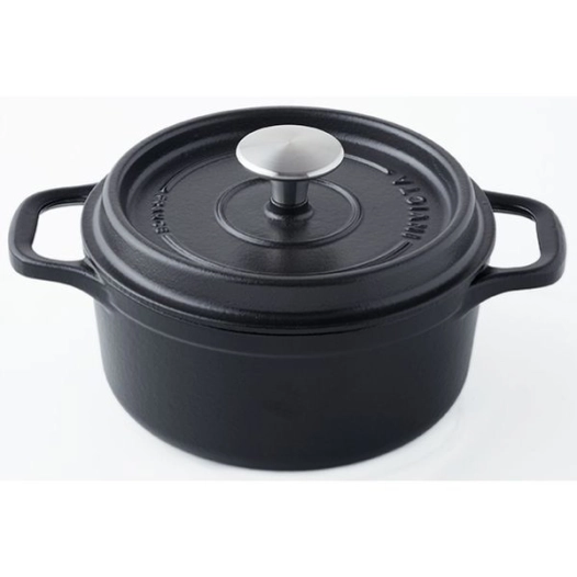 cocotte en fonte ronde 26 cm noire - invicta
